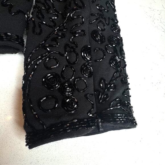Elevated Luxurious Black Beaded Shimmering Top Sz Large - Picture 15 of 16